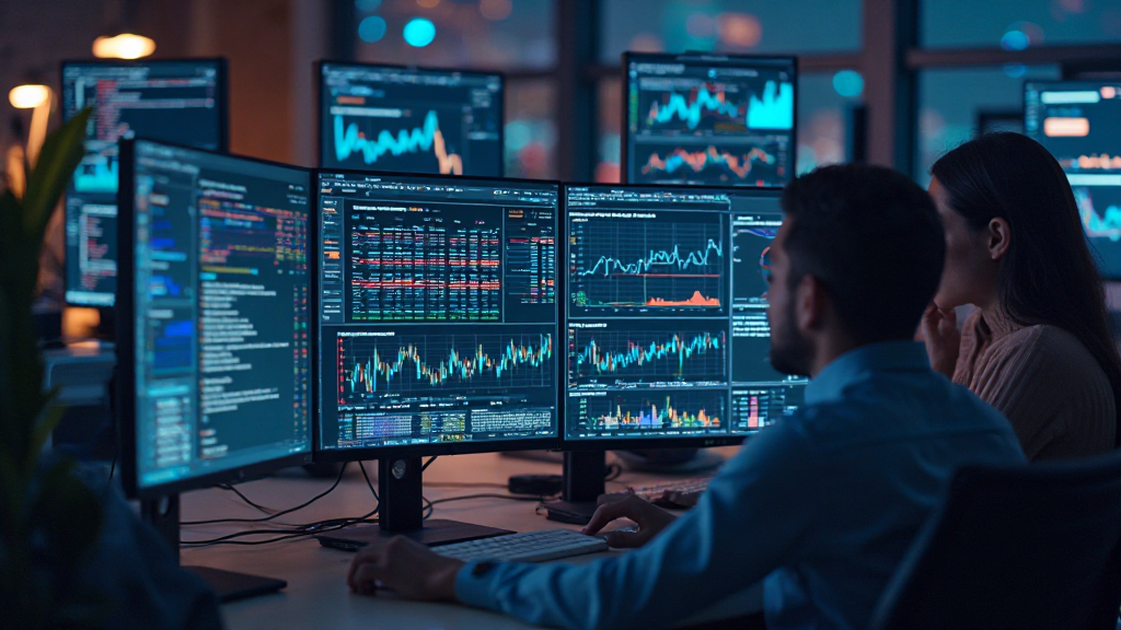 반도체 투자 전략과 포트폴리오 및 리스크 관리 체크리스트가 보이는 투자자 작업 공간