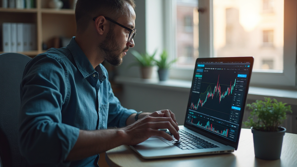 초보 투자자가 집에서 AI 주식 투자 에이전트를 사용하는 모습