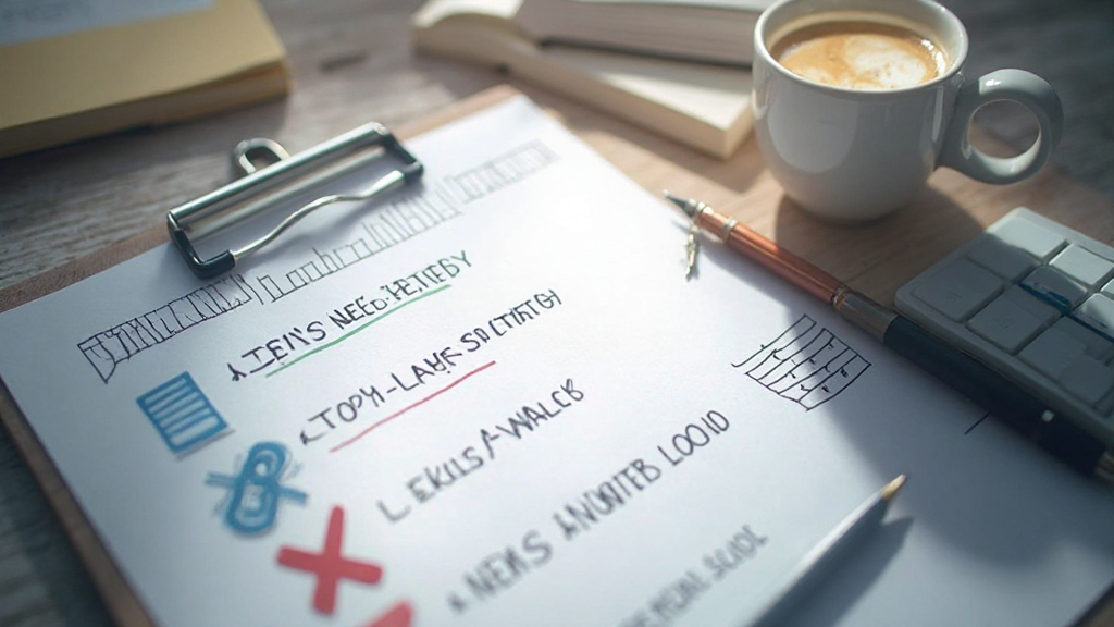 투자 전략 체크리스트와 손절가 설정, 분할 매수 매도, 실시간 알림, 뉴스 모니터링 중요성을 보여주는 이미지