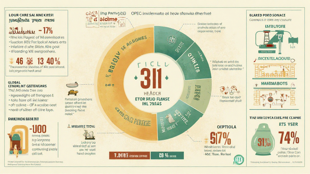 국제유가 변동 요인과 각 요인별 영향력 비중을 상세히 설명하는 인포그래픽