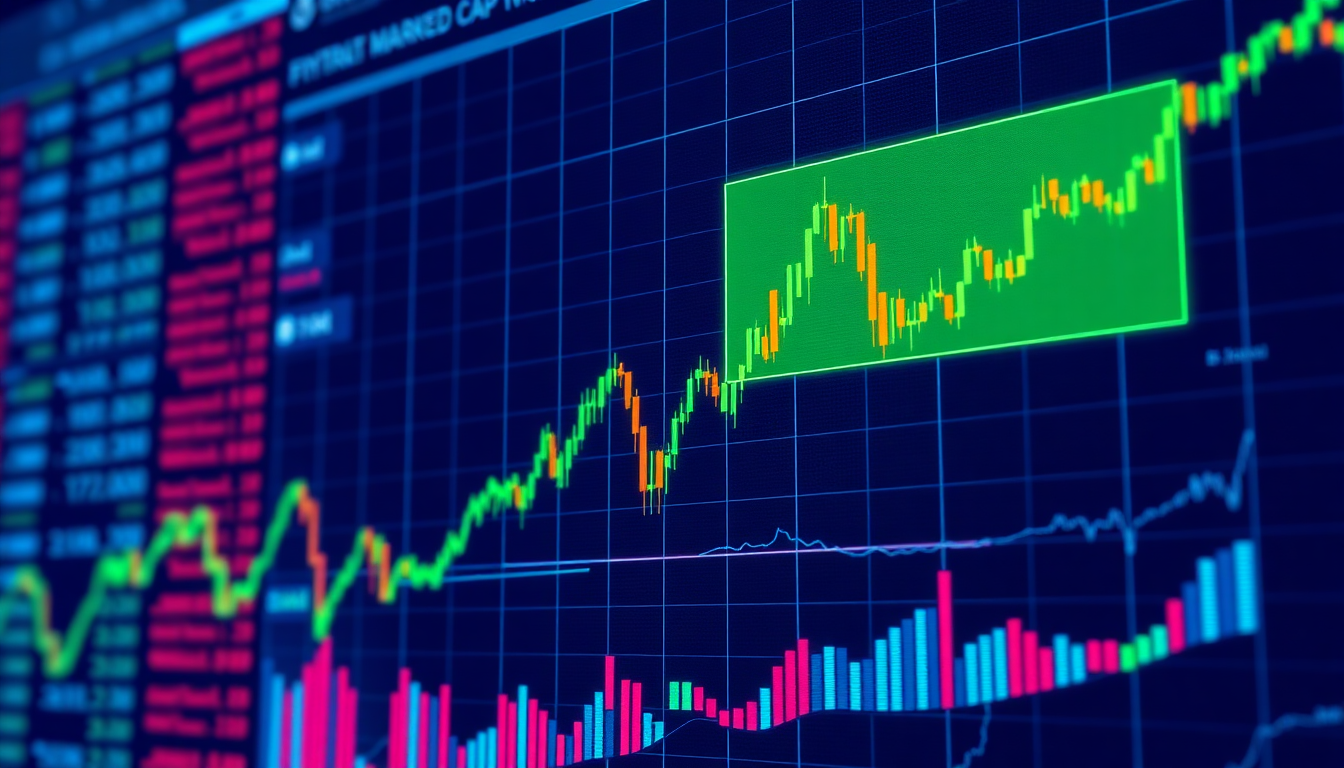 마이크로캡 주식과 AI 투자 열기를 묘사한 주식 시장 이미지