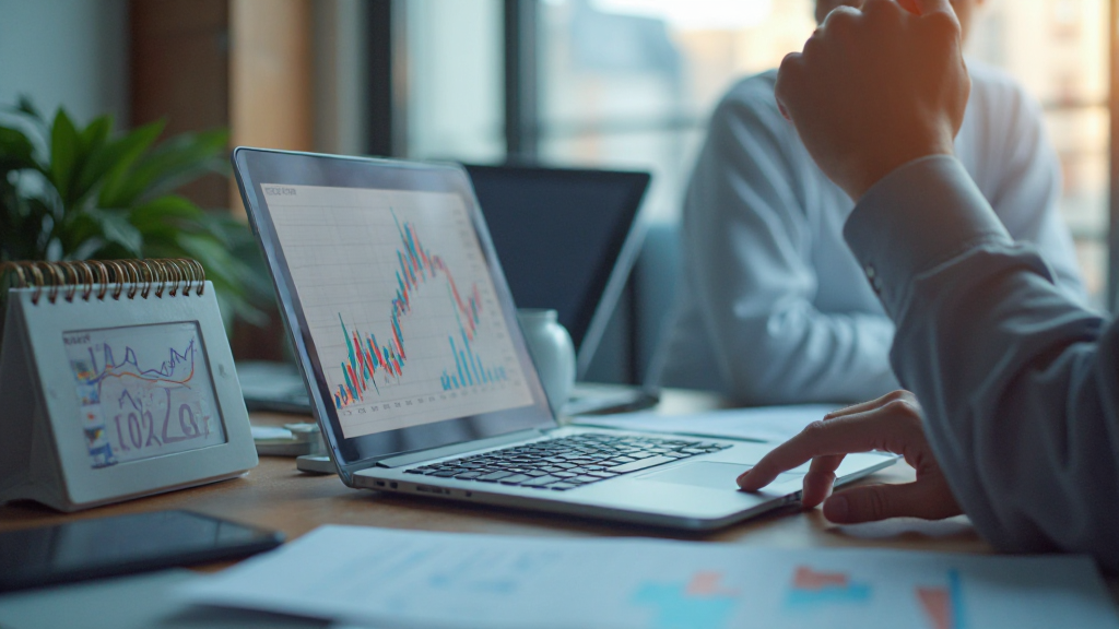 2026년 적립식 ETF 투자 방법의 중요성과 기본 개념을 나타내는 사무실 책상과 투자 분석하는 사람