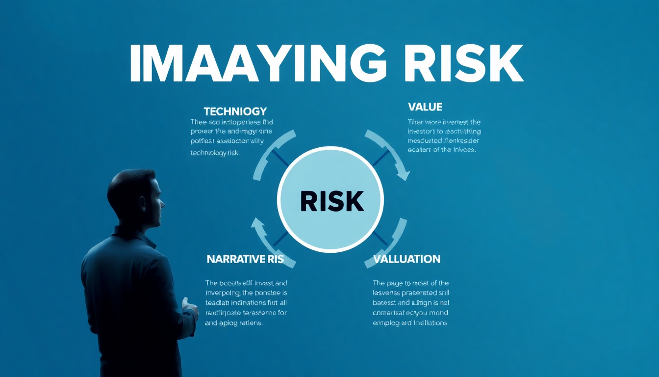 AI 투자 리스크 유형과 대응 전략을 보여주는 투자자와 인포그래픽 이미지