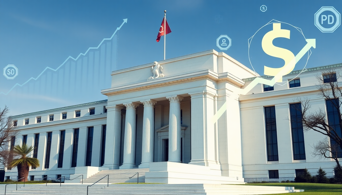 2026년 미국 연준과 경제 성장, 거시경제 환경을 상징하는 이미지