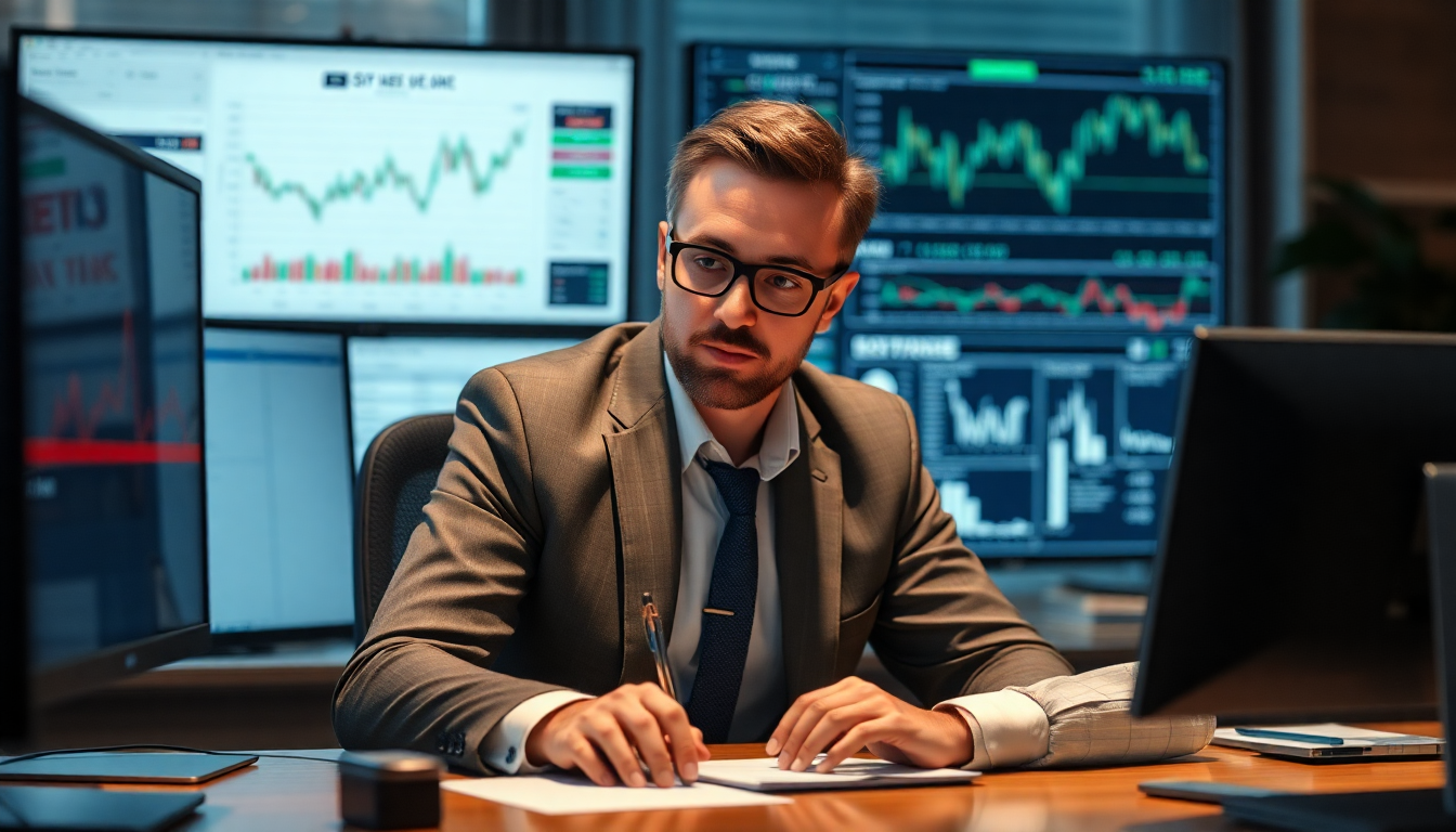 손절 라인 설정과 투자 비중 조절을 통해 리스크 관리에 집중하는 투자자의 모습